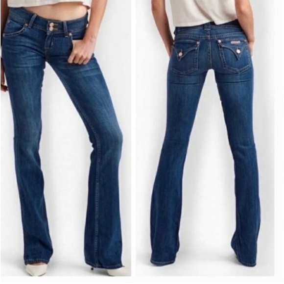 Hudson Mid-Rise Bootcut Stretch Jeans Medium Blue Wash size 29 Made in USA - Picture 1 of 16